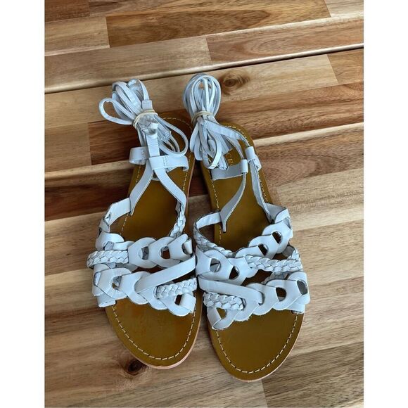 Anthropologie Pilcro & The Letterpress Woven Tie-Up Gladiator Sandals - Picture 1 of 7